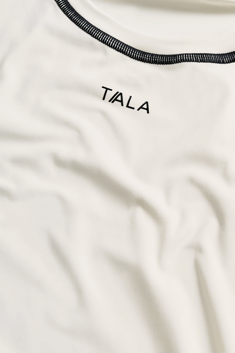 UltraLite Contrast Stitch Active T-Shirt - Ivory