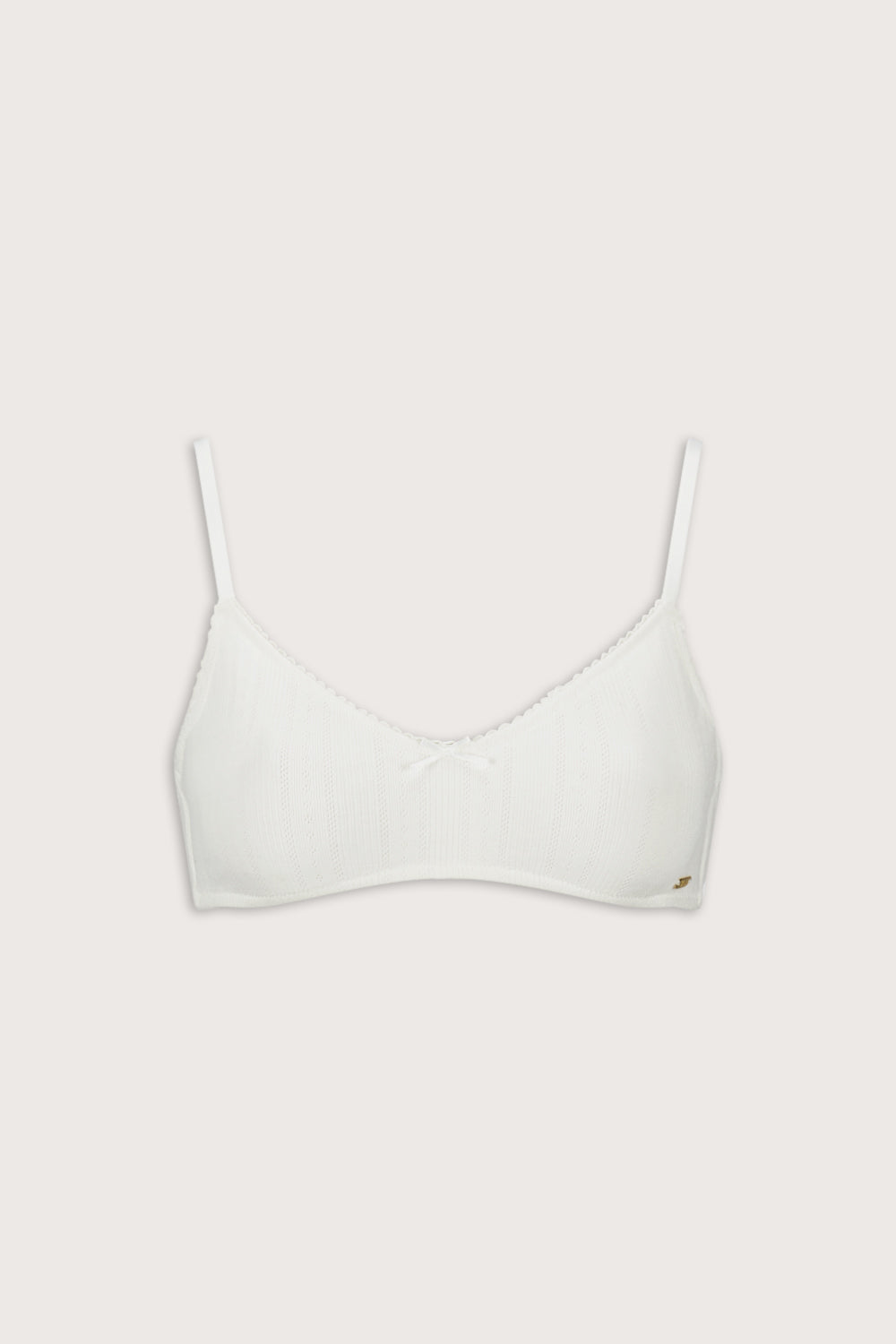 Pointelle Scoop Bra - Ivory