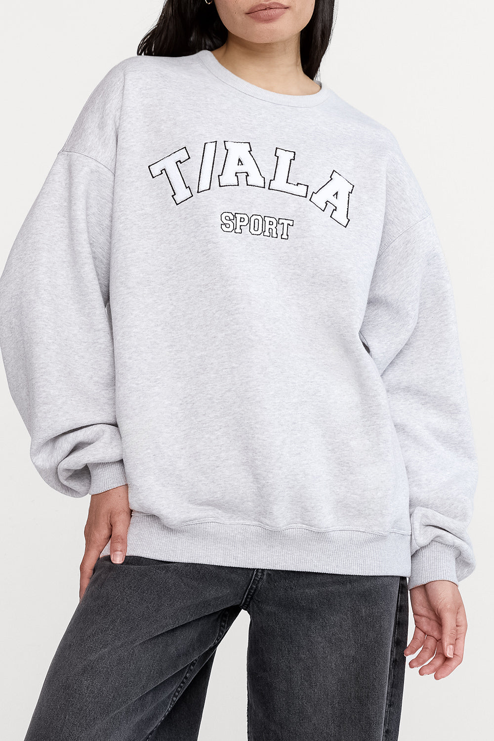 Oversized Club Sweatshirt - Grey Marl