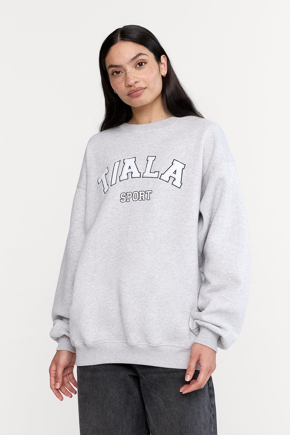 Oversized Club Sweatshirt - Grey Marl