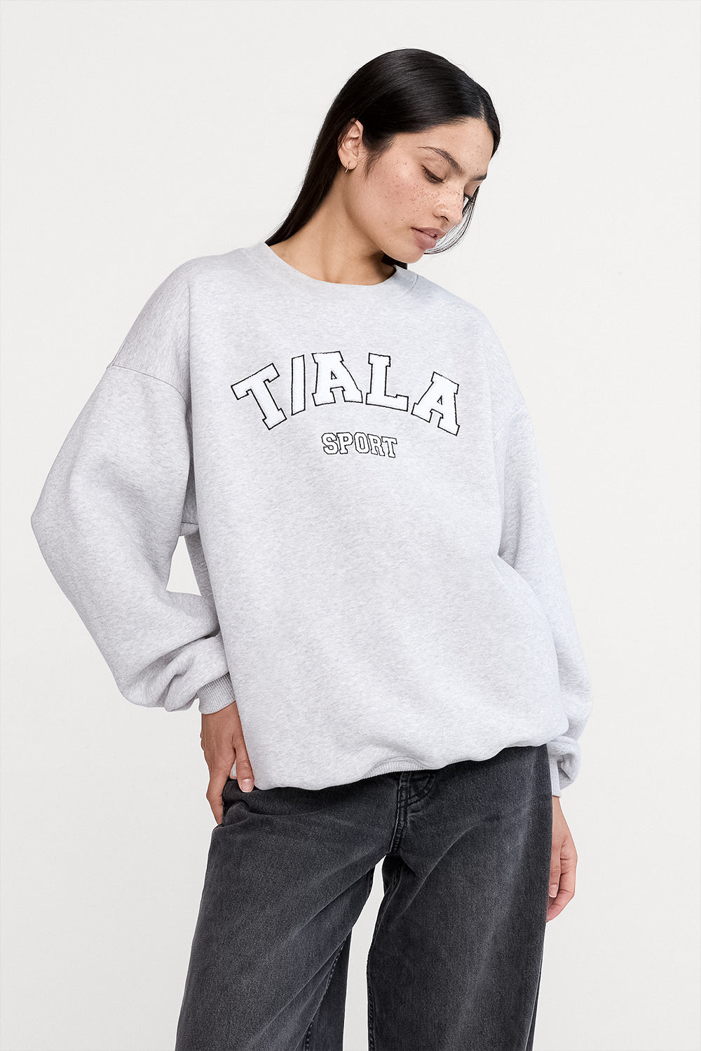 Oversized Club Sweatshirt - Grey Marl