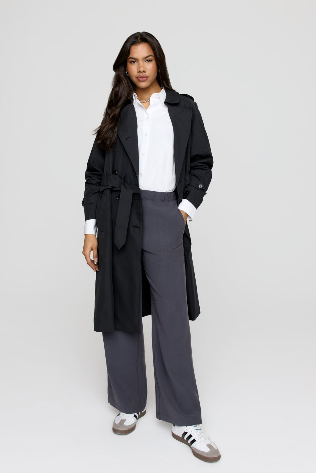 The Essential Soft Tailoring Wide Leg Trouser - Graphite