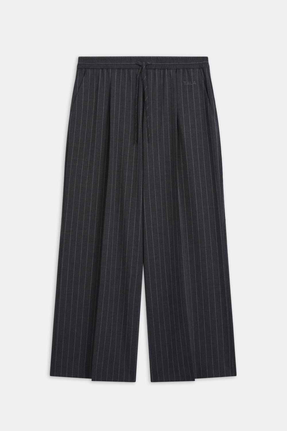 Everyday Tailoring Drawstring Trousers - Charcoal Grey Stripe