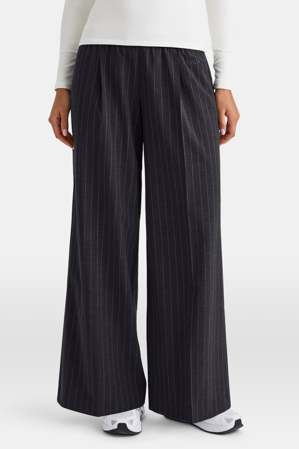 Everyday Tailoring Drawstring Trousers - Charcoal Grey Stripe