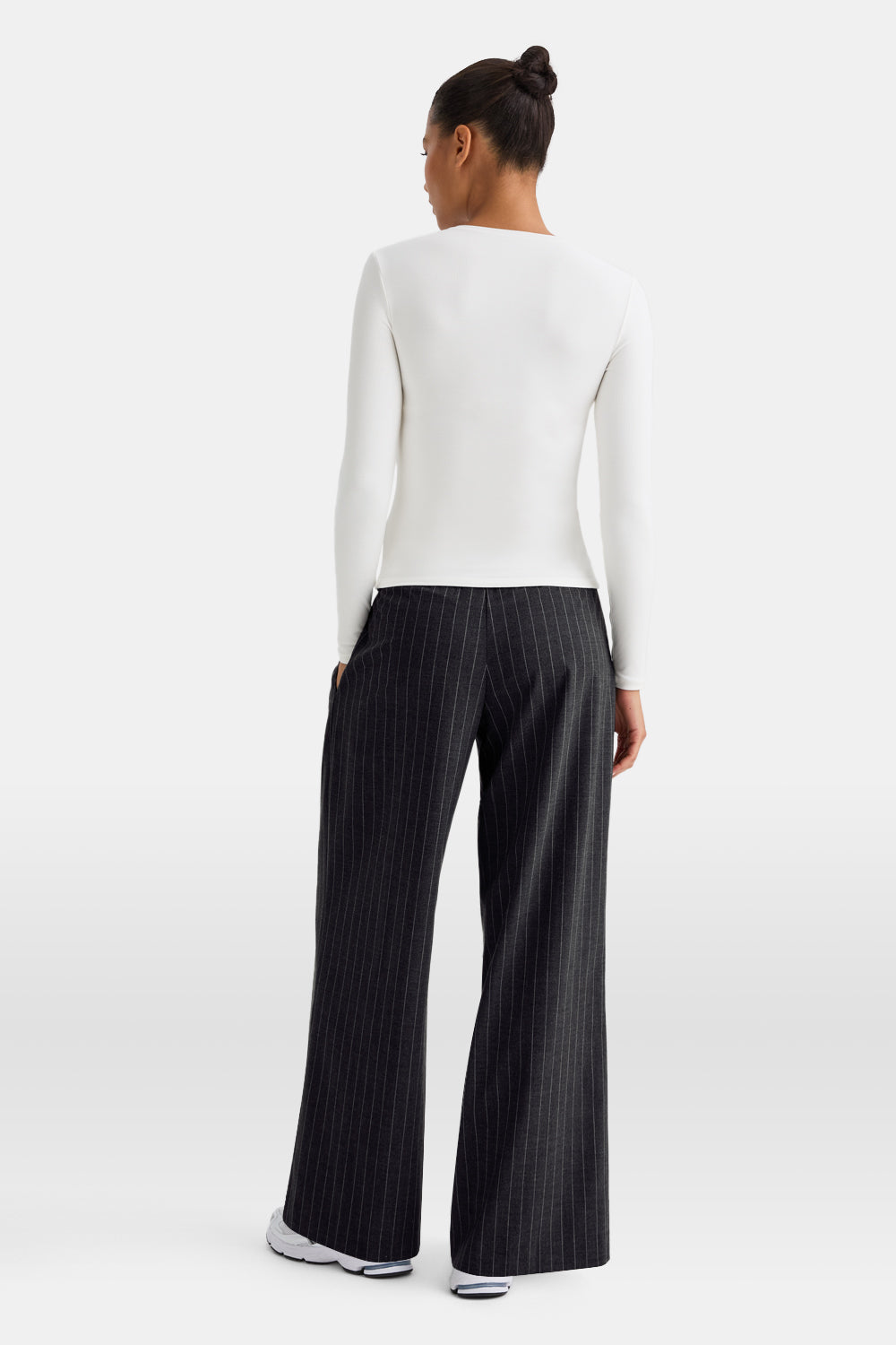 Everyday Tailoring Drawstring Trousers - Charcoal Grey Stripe