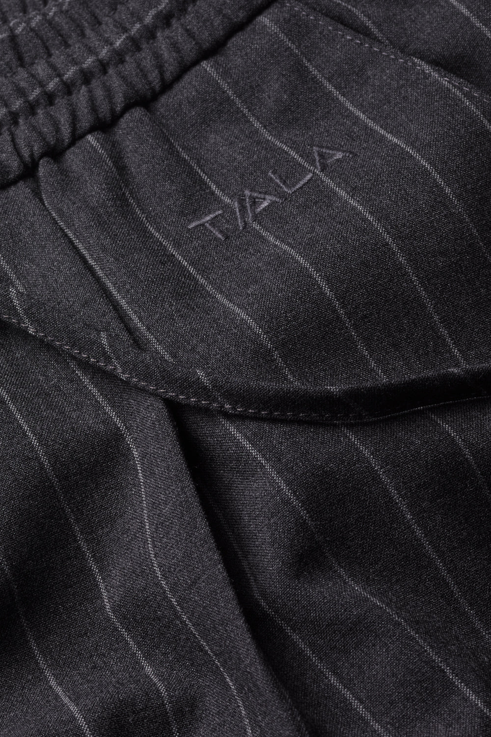 Everyday Tailoring Drawstring Trousers - Charcoal Grey Stripe